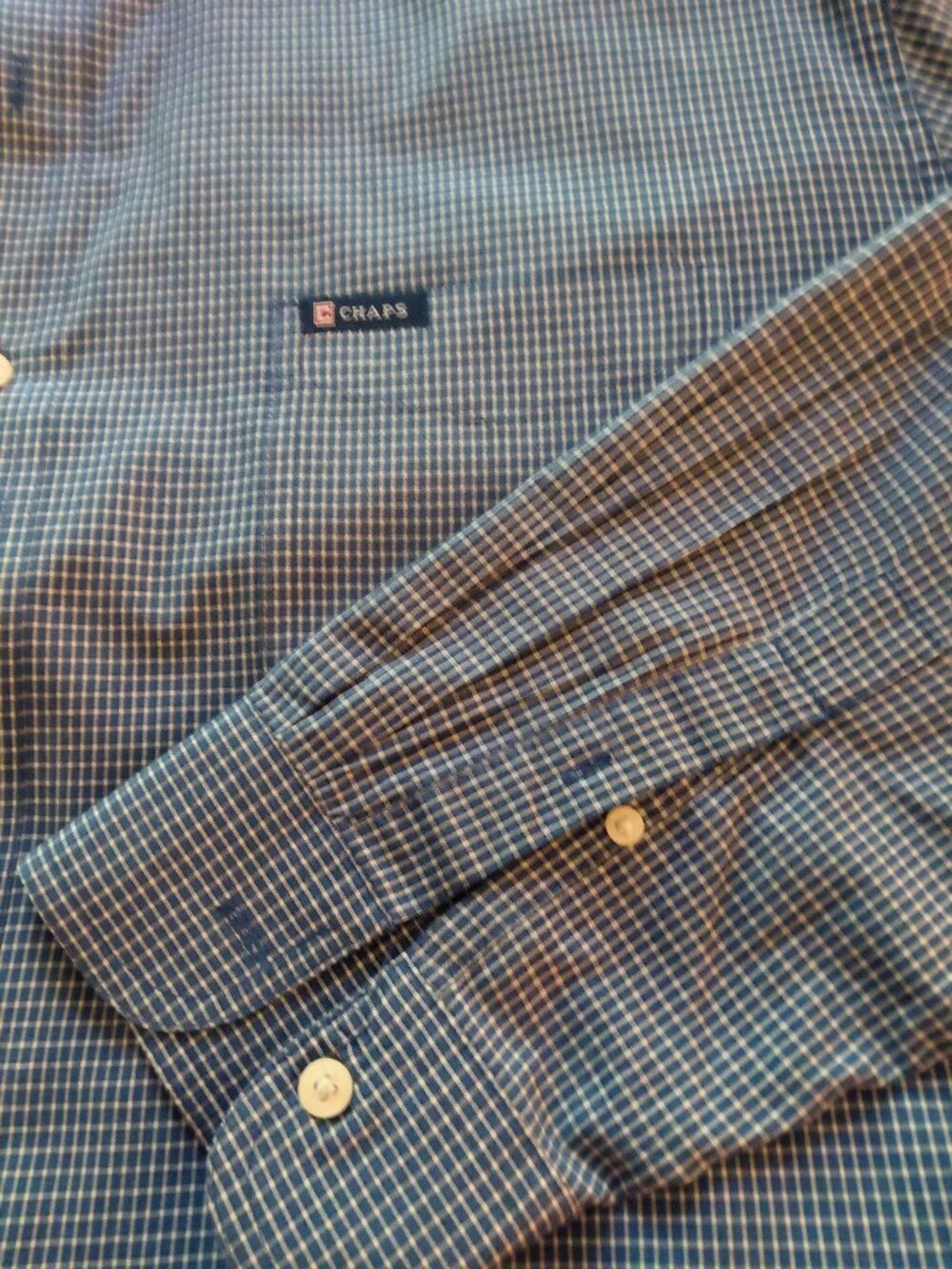 Chaps blue & white check long sleeve  shirt.  XXL